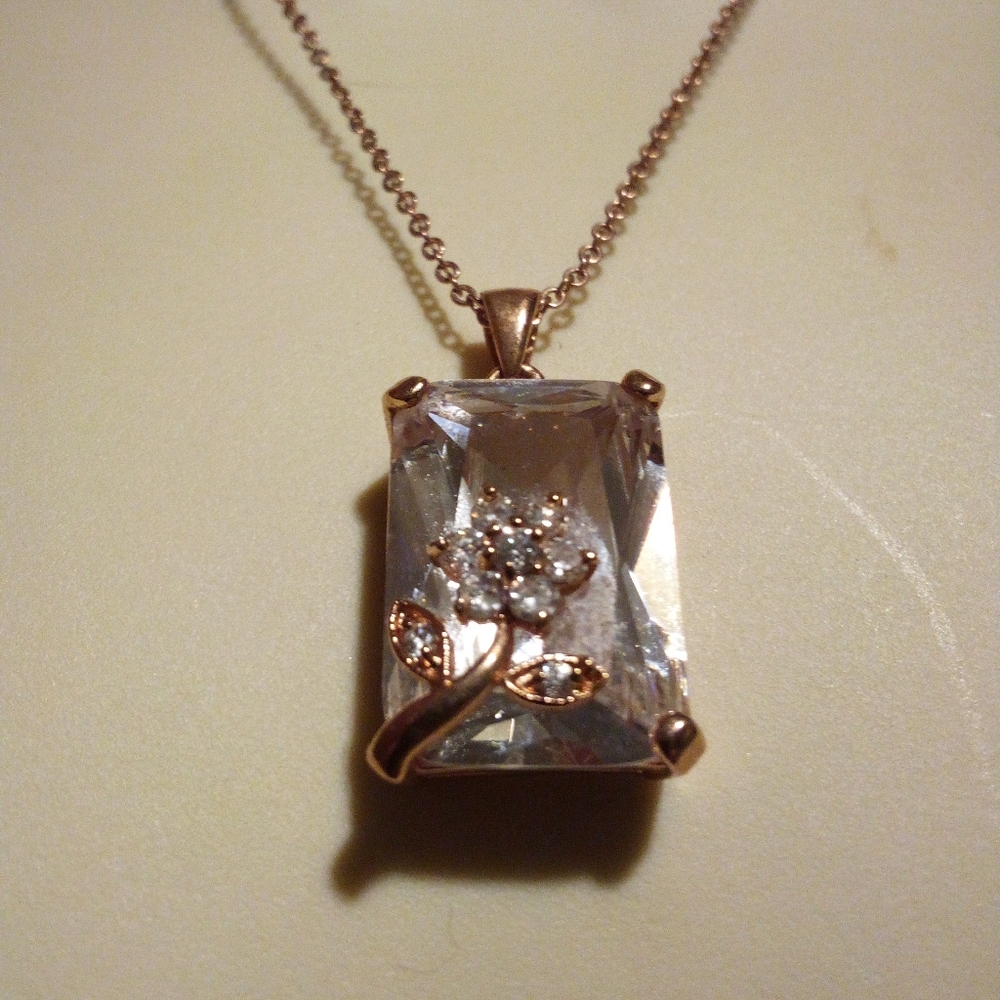 Nolan Miller Vintage Glamour Collection Large Cubic Zirconia  Necklace Pendant